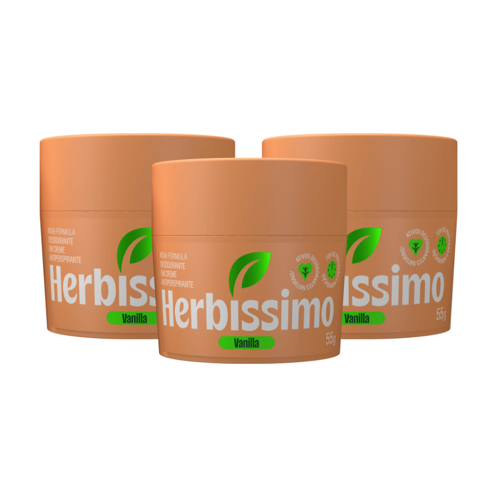 Herbíssimo | Kit Desodorante Creme Antitranspirante Vanilla