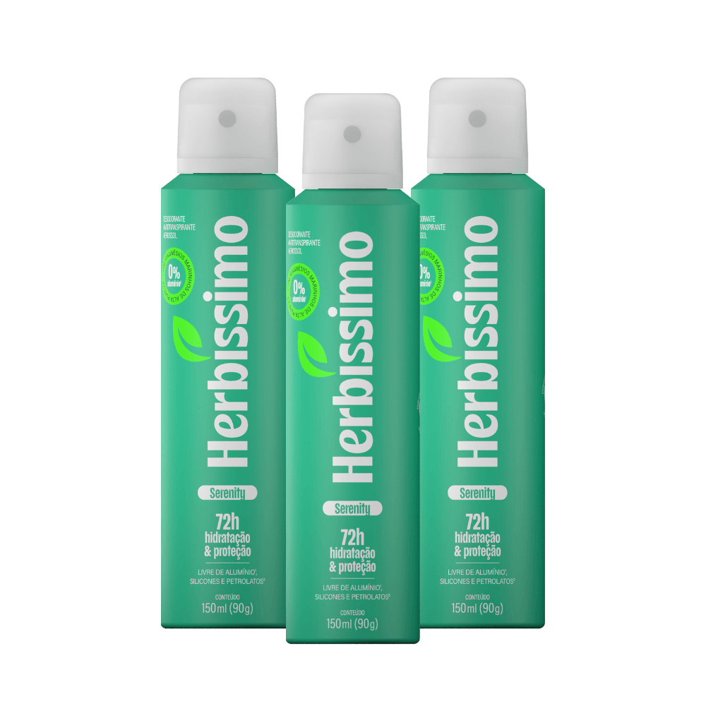 Herbíssimo | Kit Desodorante Antitranspirante Aerossol Zero