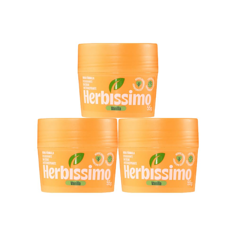 Herbíssimo | Kit Desodorante Creme Antitranspirante Vanilla